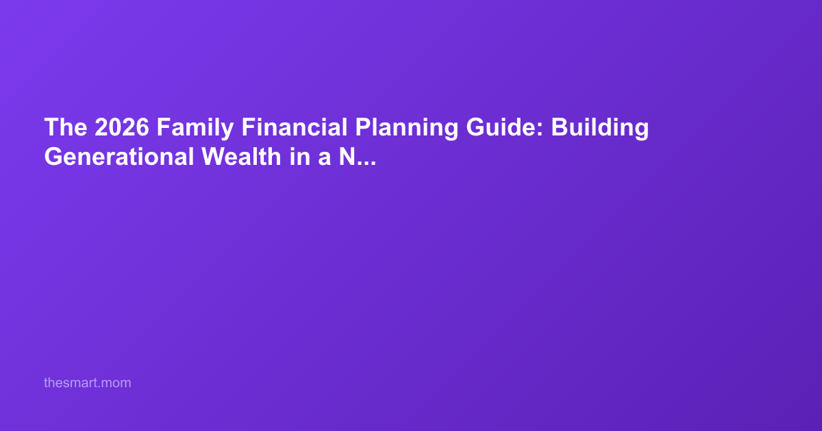 The 2026 Family Financial Planning Guide: Building Generational Wealth in a New Economy